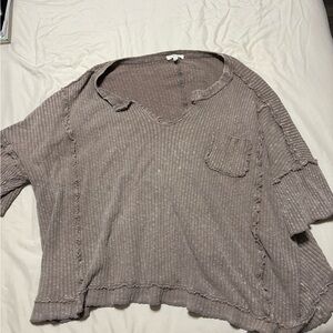 Women's V-Neck Sweater in Taupe